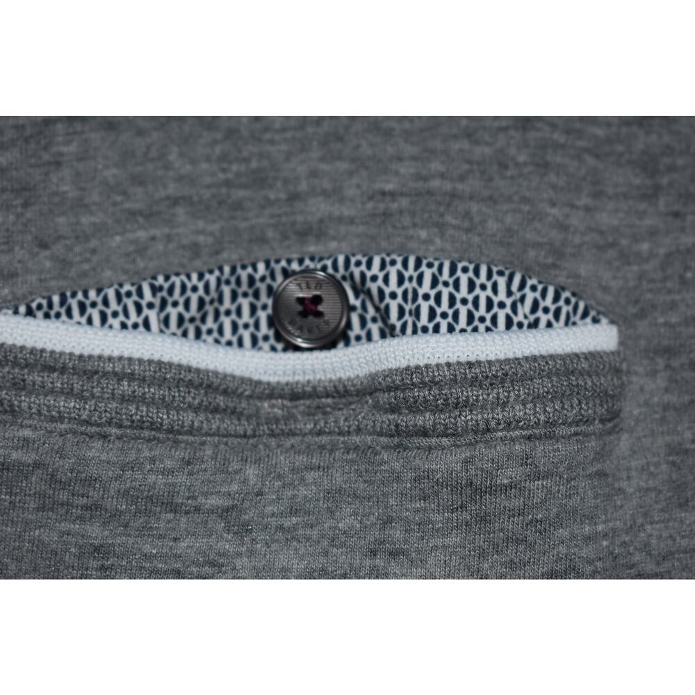 Ted Baker Gray Collared Button Polo T Shirt Size 4 - Picture 4 of 5